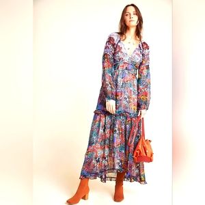 NWT Anthropologie Maeve Annabelle Maxi Dress- Boho Floral- Size 0